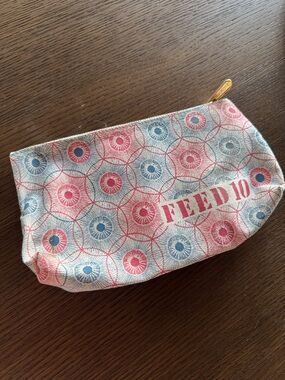 FEED Canvas Cosmetic Pouch pink and blue